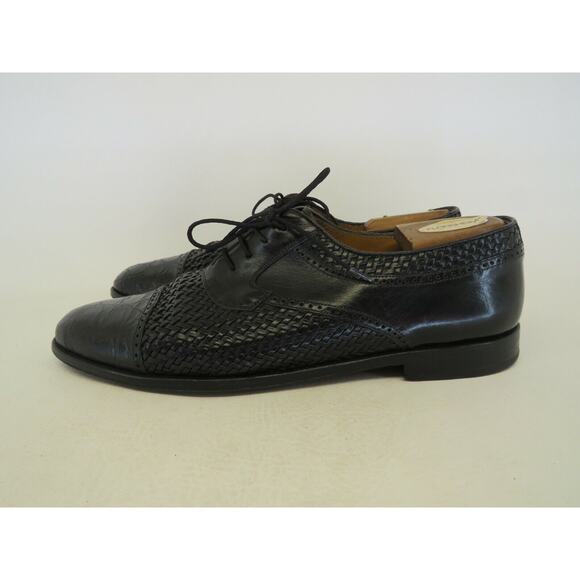 Mezlan Black Leather Crocodile Knitted Oxford Dress Shoes Mens Size 11.5 M Spain main image 10